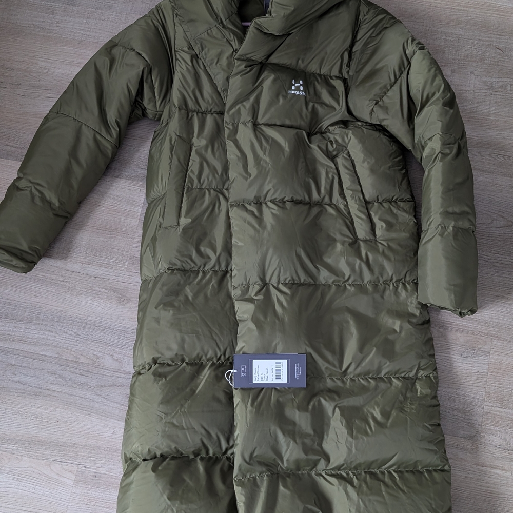 Long Olive Green Puffer Coat